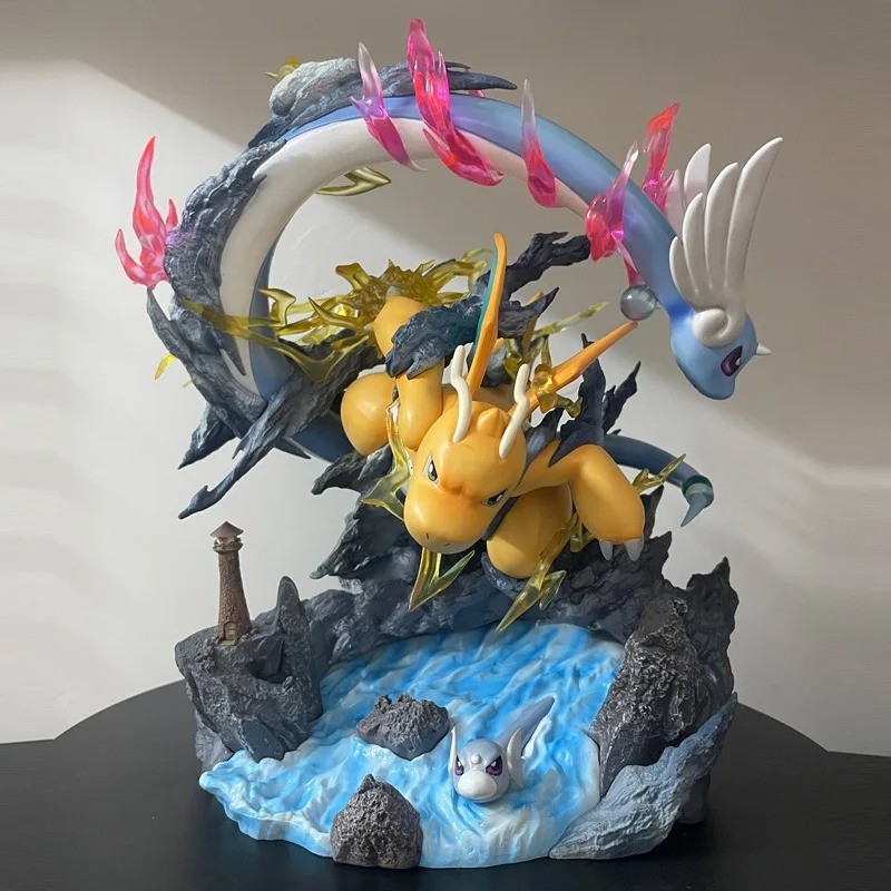 Pokemon Dragonite Dragonair Dratini Action Figure 30cm Statue Toys Gifts Movi...