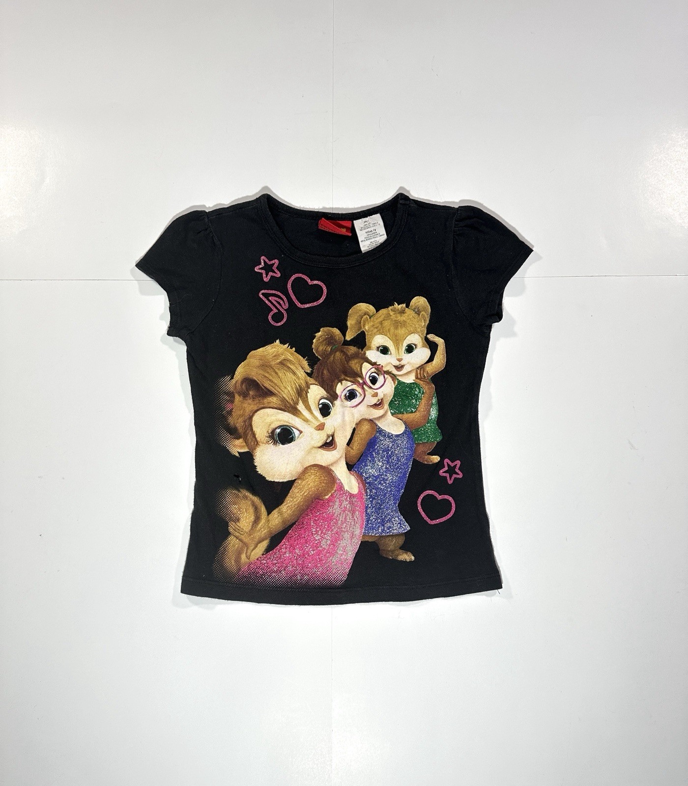 Y2K Alvin & the Chipmunks The Chipettes Kids Girls Shirt Black 7/8 Vintage Rare Y2K Alvin & the Chipmunks The Chipettes Kids Girls Shirt Black 7/8 Vintage Rare