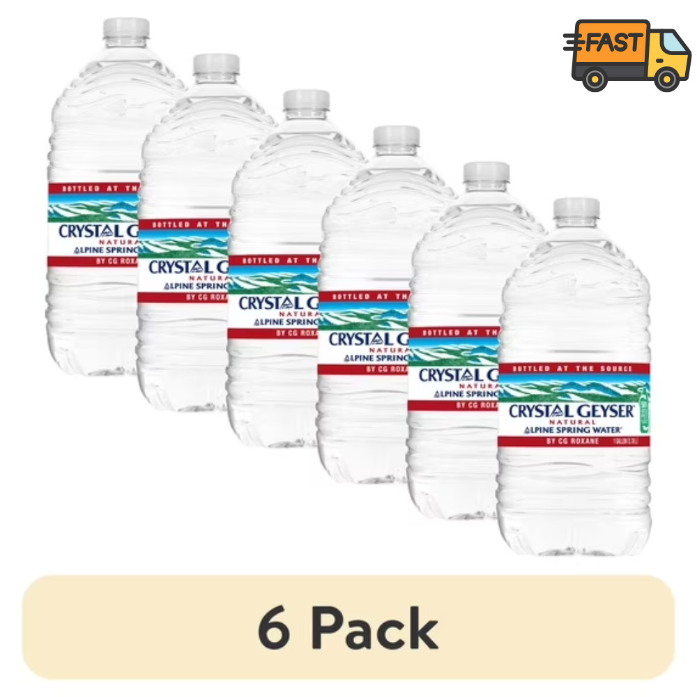 Crystal Geyser Alpine Spring Water 1 Gallon Bottles 6 Pack