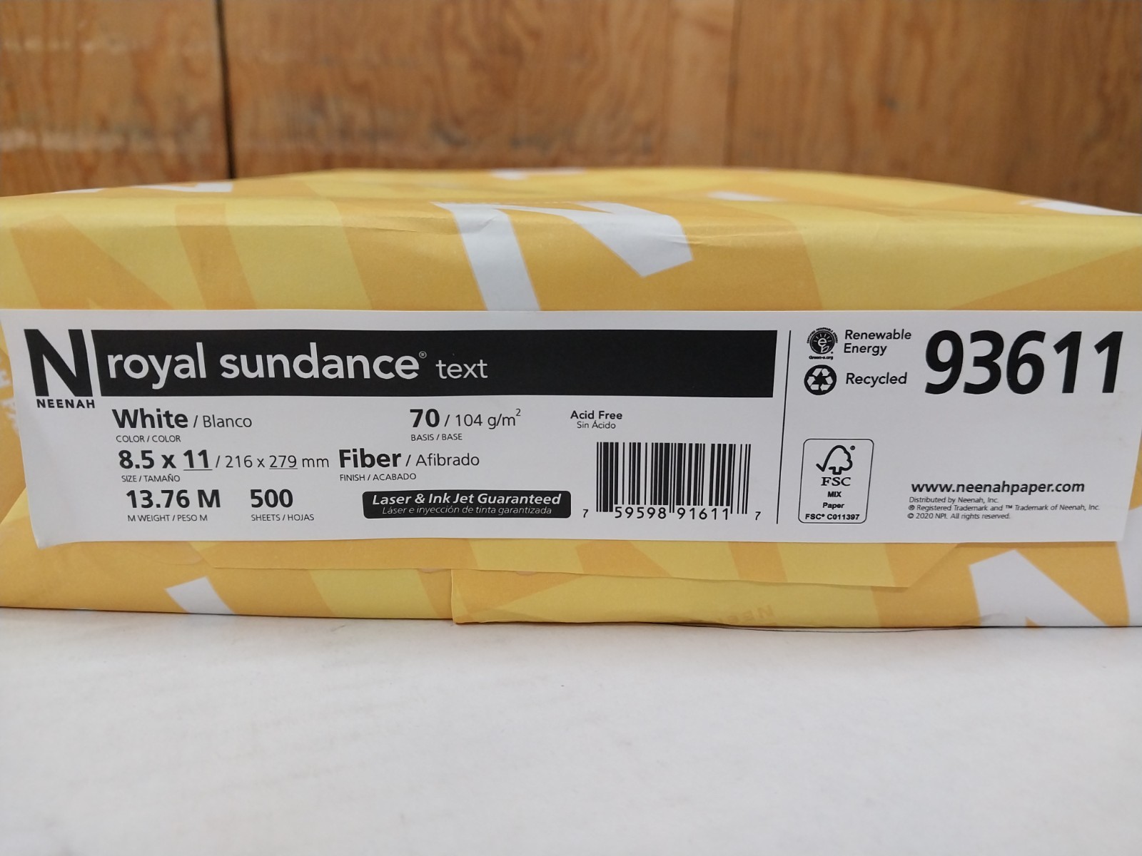 Neenah Paper 93611 royal sundance Paper, 8.5 x 11, White, 500 Sheets