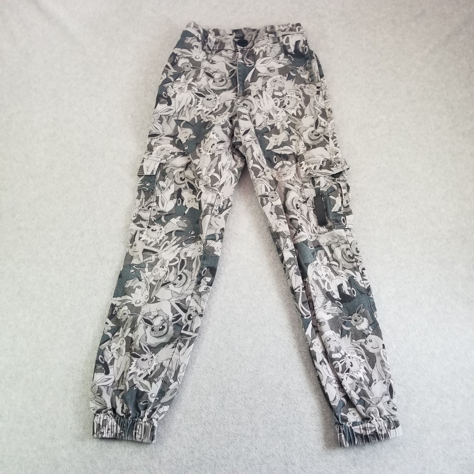 BlackMilk Pants Womens Eight Gray Pokemon Eevee Eeveelutions Cargo Joggers AOP