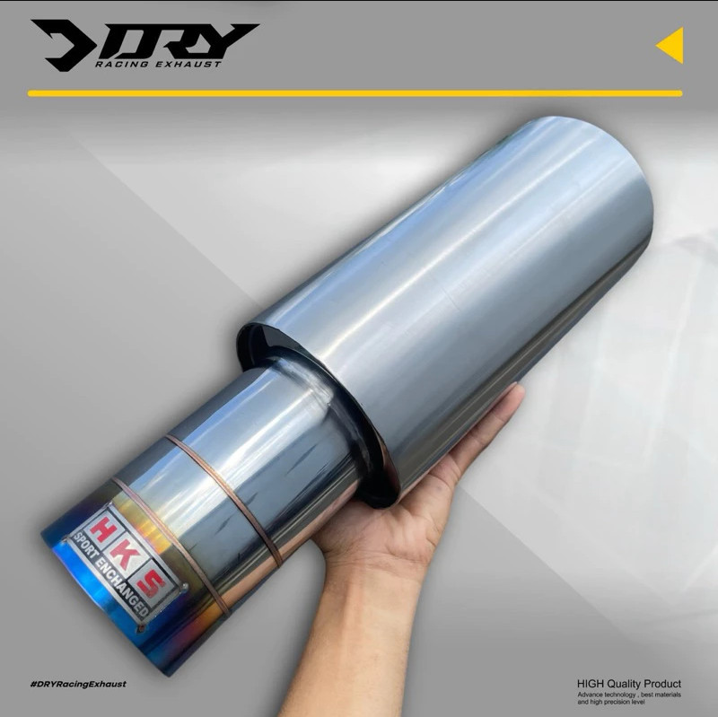 HKS Universal Muffler BLUE STAINLESS STEEL STRAIGHT FLOW 