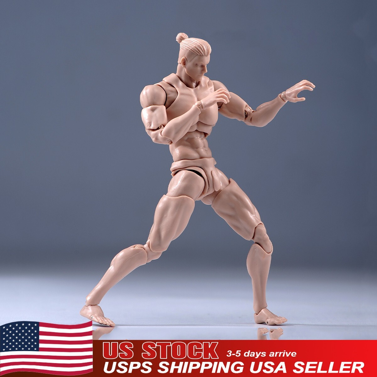 USA Romankey COWL 1/12 Male Action Figure Body 6in Pale Skin Joint Model w/Head