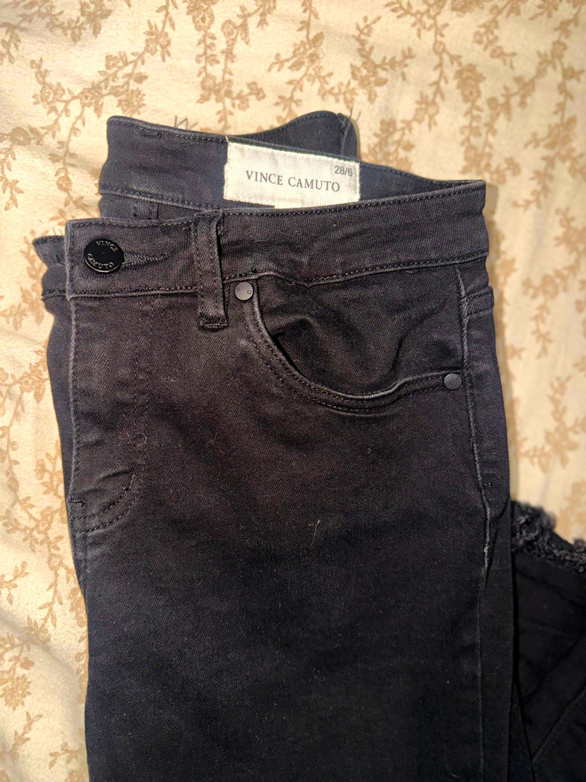 Vince Camuto Women\'s Black Skinny Slim Fit Denim Jeans Dark Wash 5-Pocket Vince Camuto Women\'s Black Skinny Slim Fit Denim Jeans Dark Wash 5-Pocket