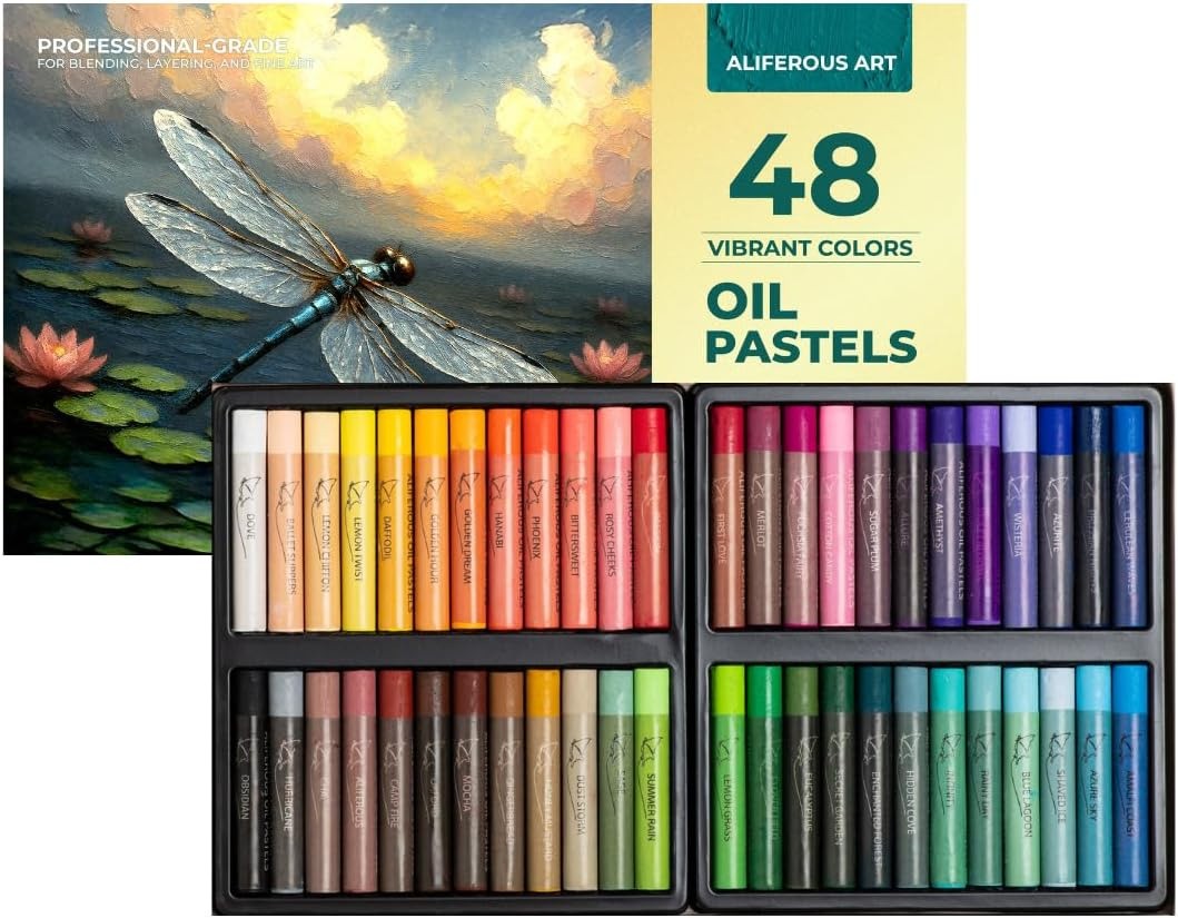 Oil Pastels - 48 Colors soft pastels for artists - oil pastel set - pastels a...