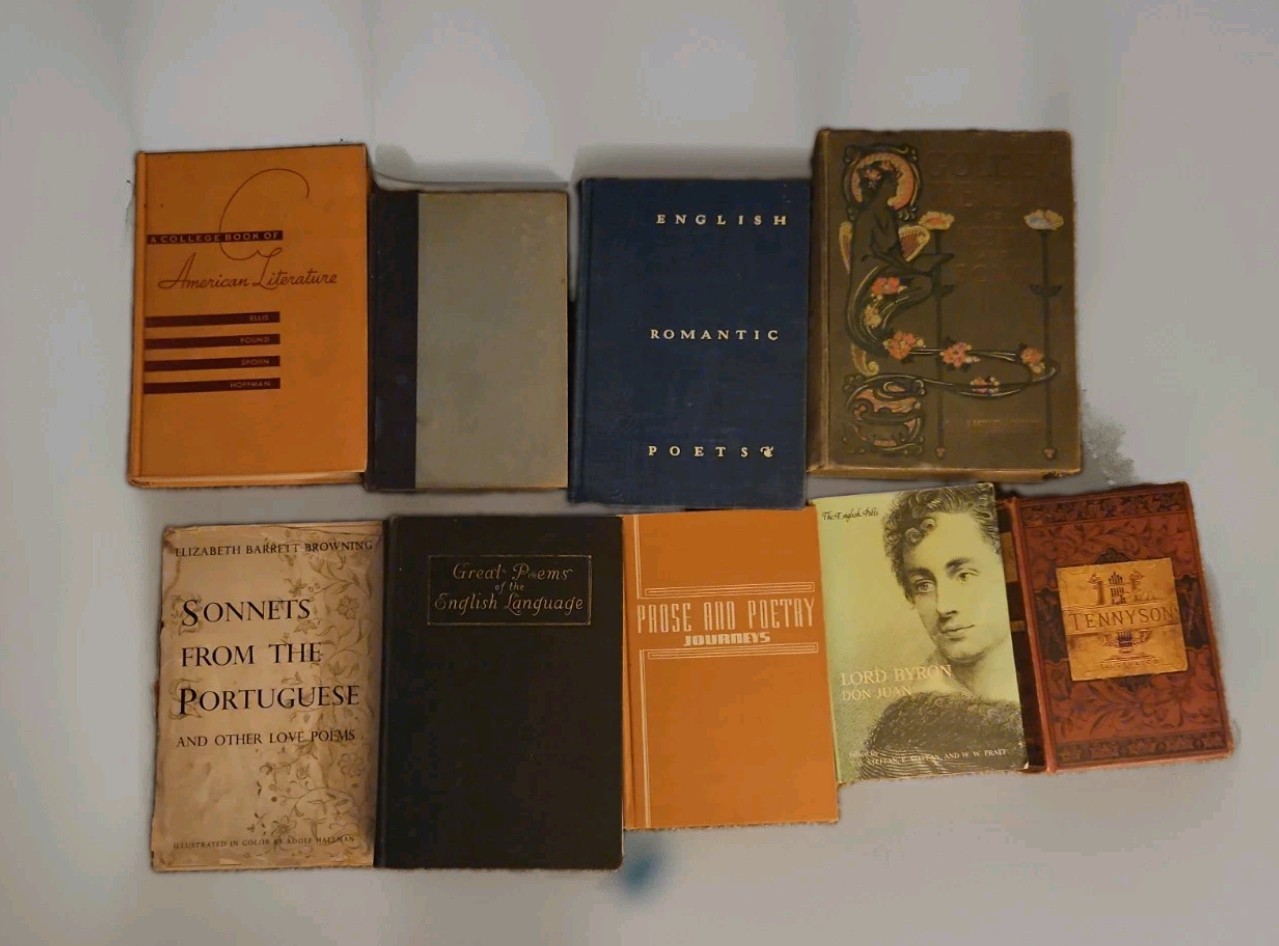 Vintage Poetry Book Lot 9 Books Browning Byron Tennyson Classics