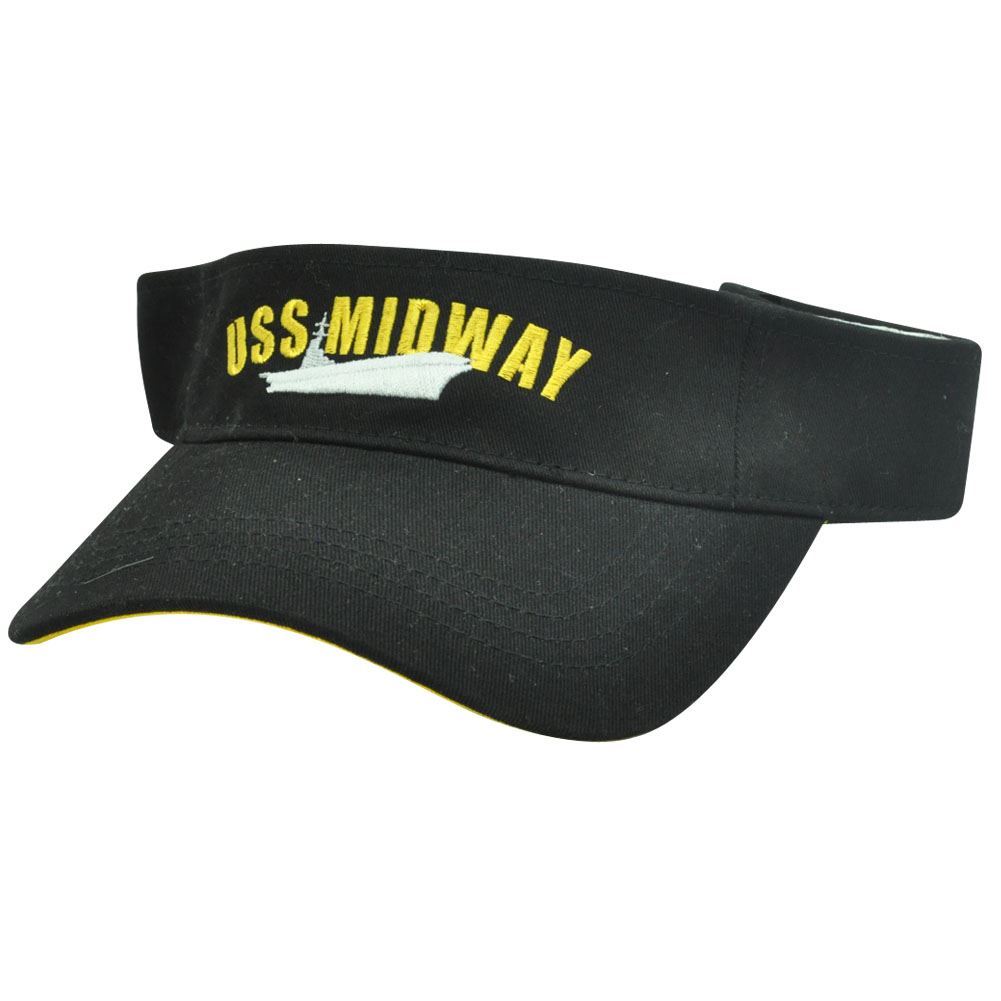 USS MIDWAY MAGIC SAN DIEGO NAVAL MUSEUM VISOR HAT BLACK USS MIDWAY MAGIC SAN DIEGO NAVAL MUSEUM VISOR HAT BLACK