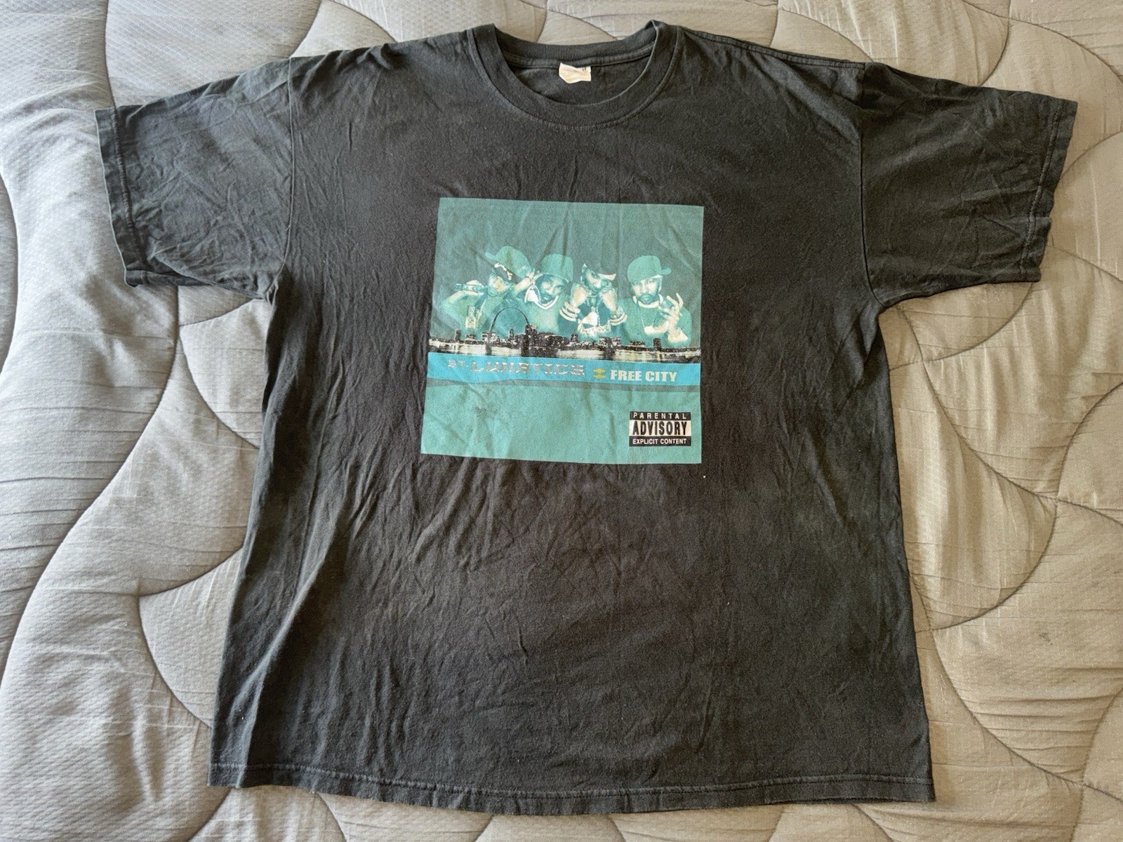Vintage 2001 St. Lunatics Tee Free City Rap T-Shirt Nelly Album Promo RARE Sz XL