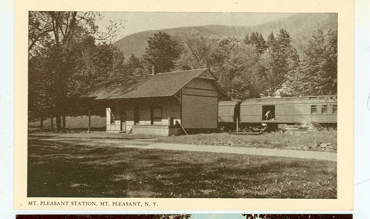 MT.PLEASANT,NEW YORK-MT. PLEASANT STATION-LINEN ERA SEPIA-(NY-MMISC*)