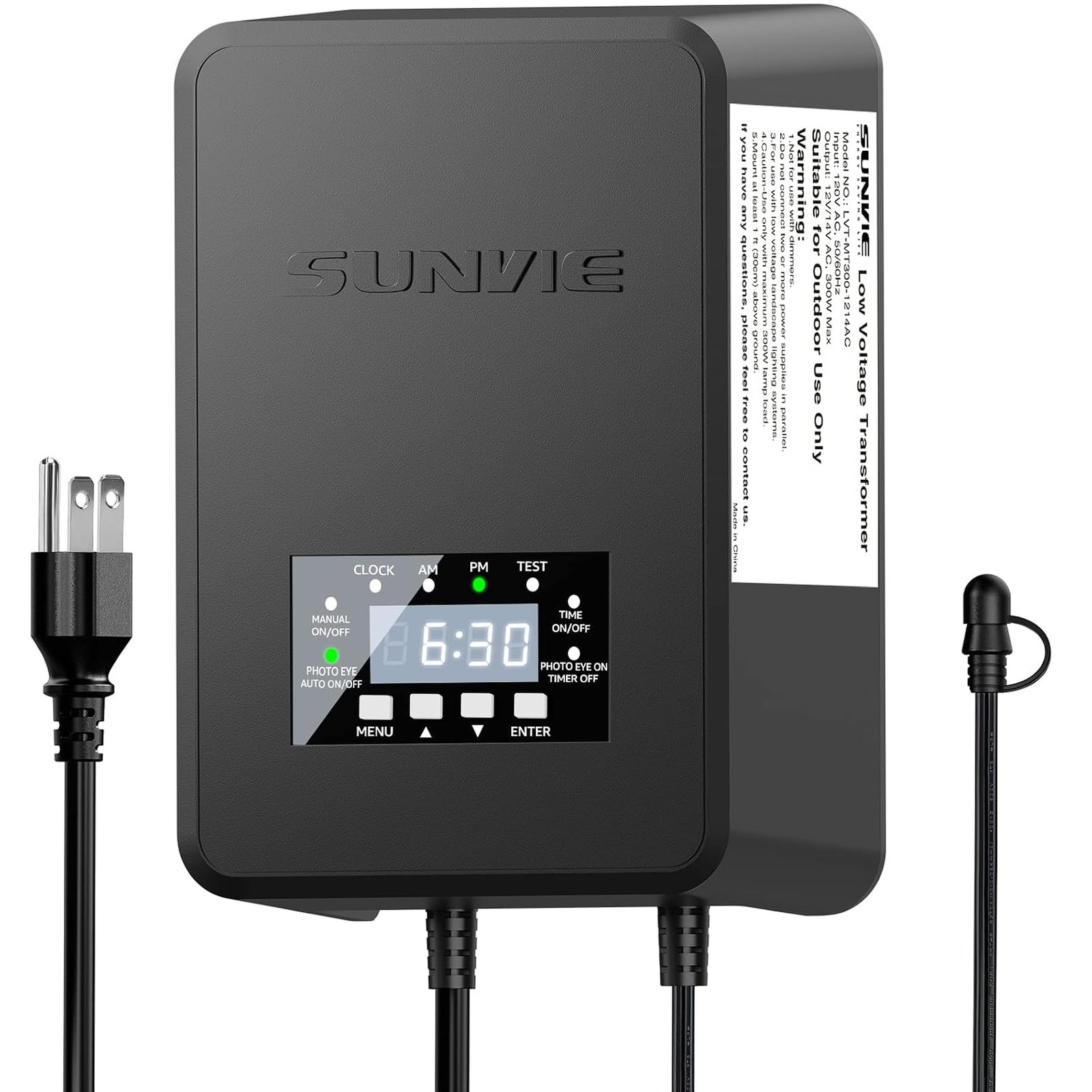 Landscape Lighting Transformer 200W Waterproof Low Voltage with Timer and