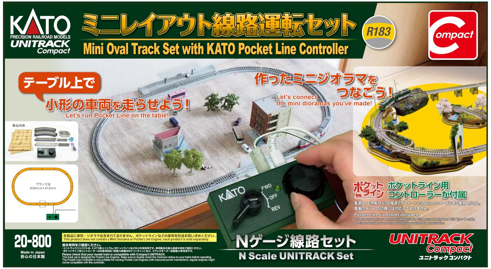 KATO 20-800 Mini Track Set with Controller Starter Set N Gauge