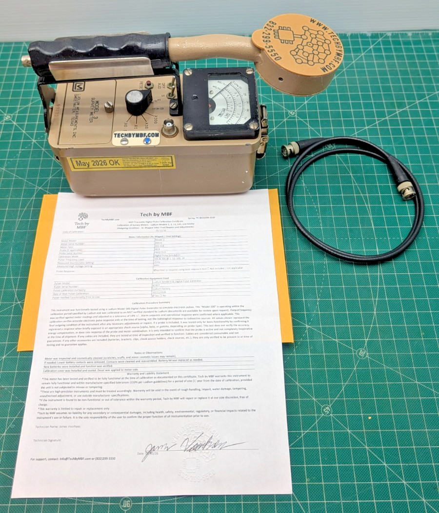 1x CLEAN BNC Ludlum Model 3 Survey Meter  44-9 2026 Calibrated, and GUARANTEED