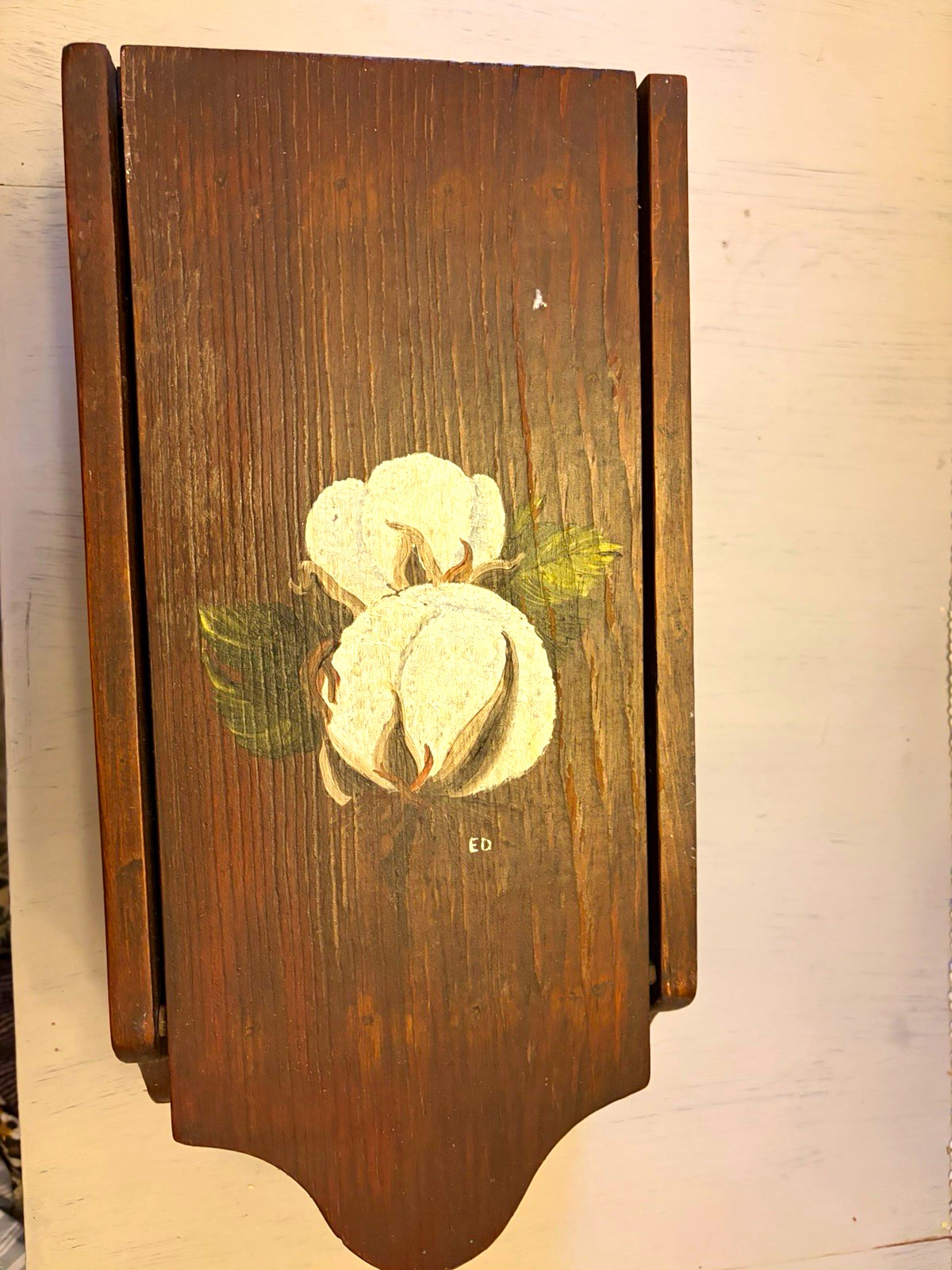 Vintage Hand Painted Wood Wall Mounted Recipe Organizer Vintage Hand Painted Wood Wall Mounted Recipe Organizer