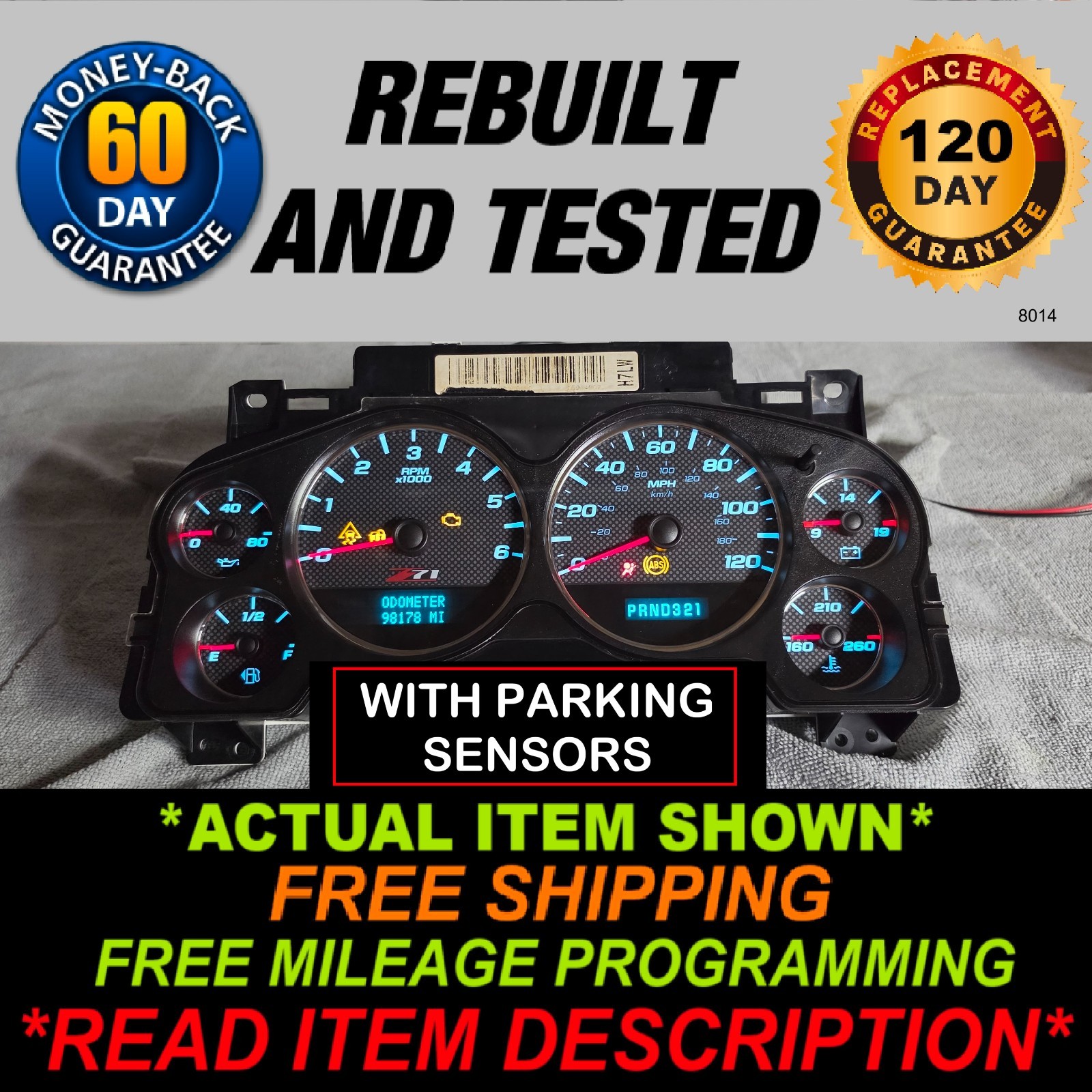 2007-2008 Z71 Tahoe Suburban Yukon Avalanche Gauge Cluster