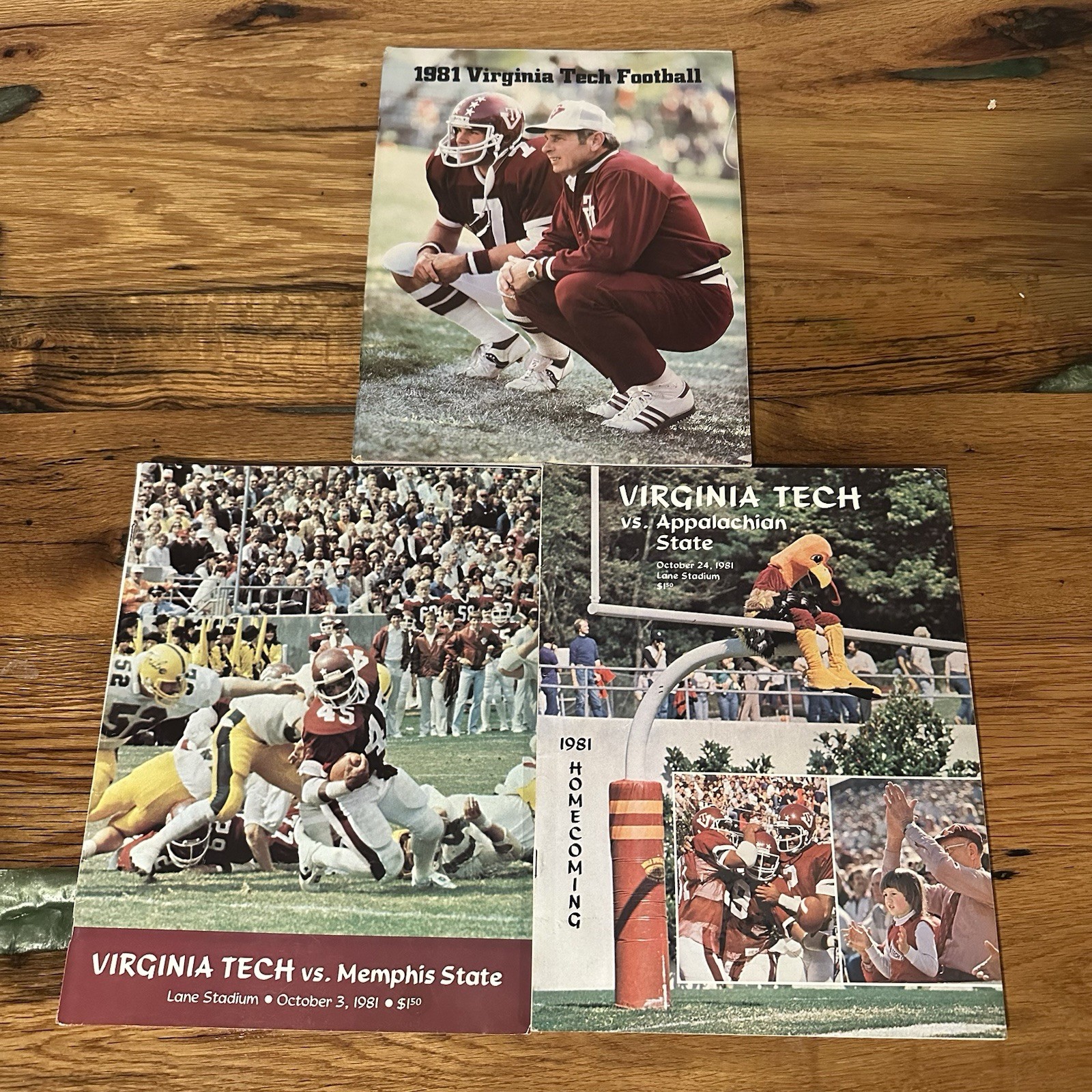 Vintage 1981 Virginia Tech Football Programs Lot 3 VT Hokies Home Games Vintage 1981 Virginia Tech Football Programs Lot 3 VT Hokies Home Games