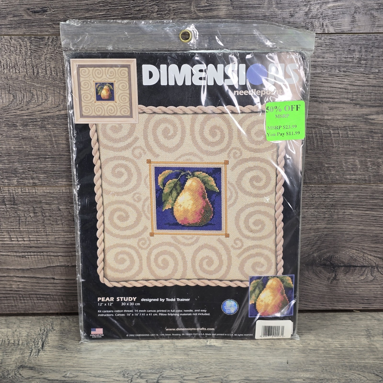 Vintage Dimensions Needlepoint Pear Study by Todd Trainer Kit 20004 New Sealed
