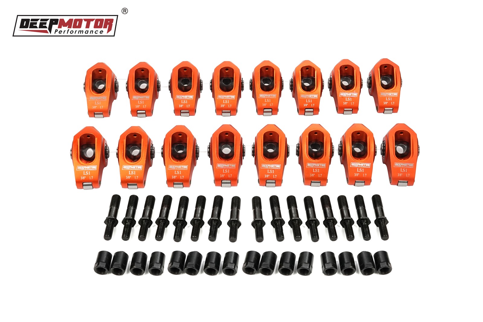 Deepmotor LS1 LS2 LS6 5.7L 1.7 Ratio 3/8'' Aluminum Roller Rocker Arm W/ Studs