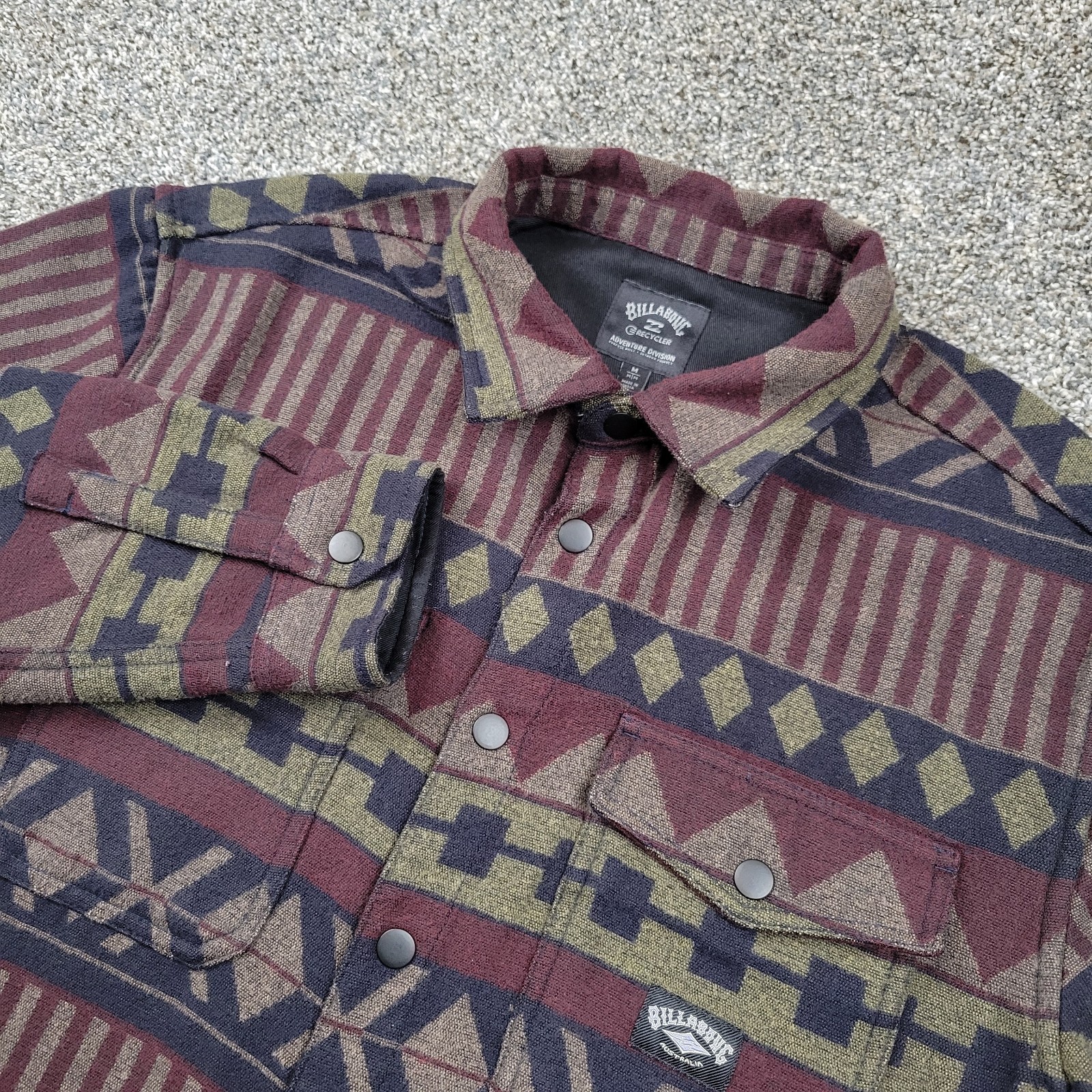 Billabong Lodge Flannel Shirt Mens Medium Aztec Adventure Division Snap Shacket