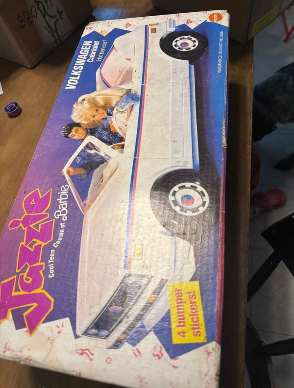 RARE Barbie Vintage 1988 Jazzie\'s White Volkswagen Cabriolet Convertible #3804
