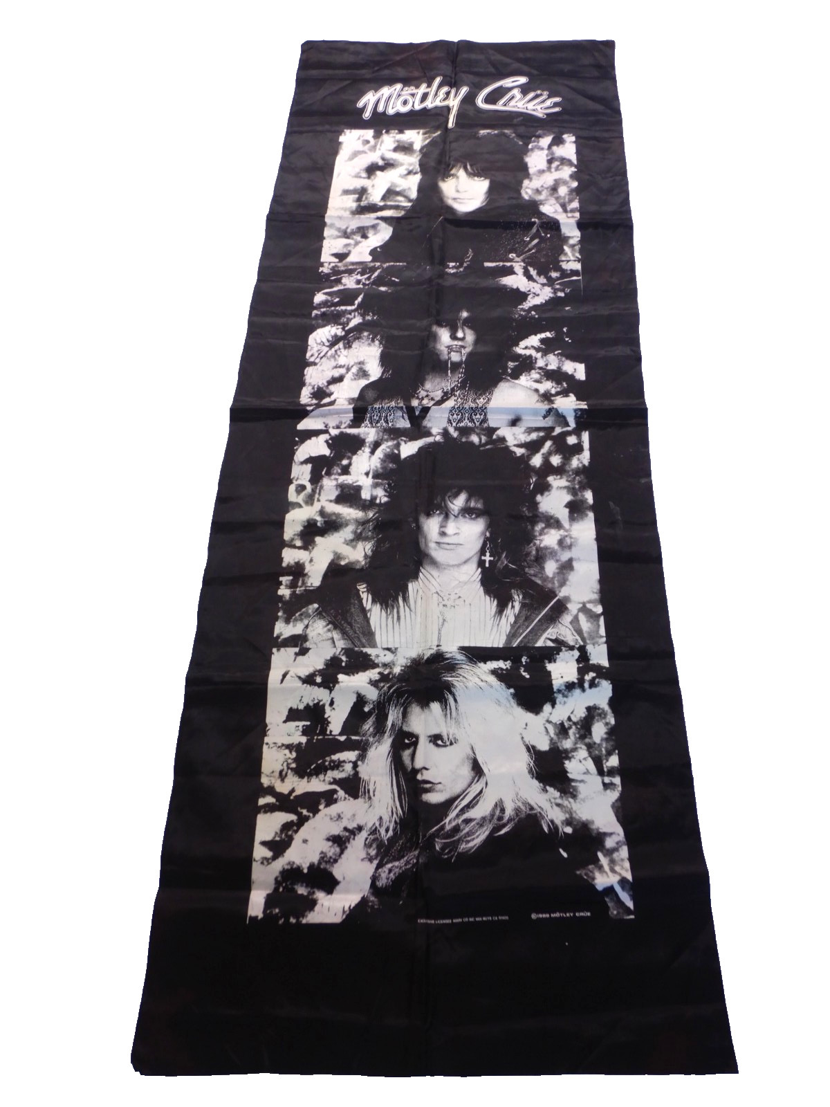 Vintage Motley Crue 1989 Black Banner 67 inches by 22 inches Nikry Co Vintage Motley Crue 1989 Black Banner 67 inches by 22 inches Nikry Co