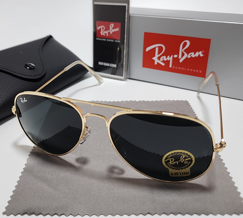 New Ray-Ban RB3025 Aviator Pilot Sunglasses Gold Metal Frame Gray Lens 58mm New Ray-Ban RB3025 Aviator Pilot Sunglasses Gold Metal Frame Gray Lens 58mm