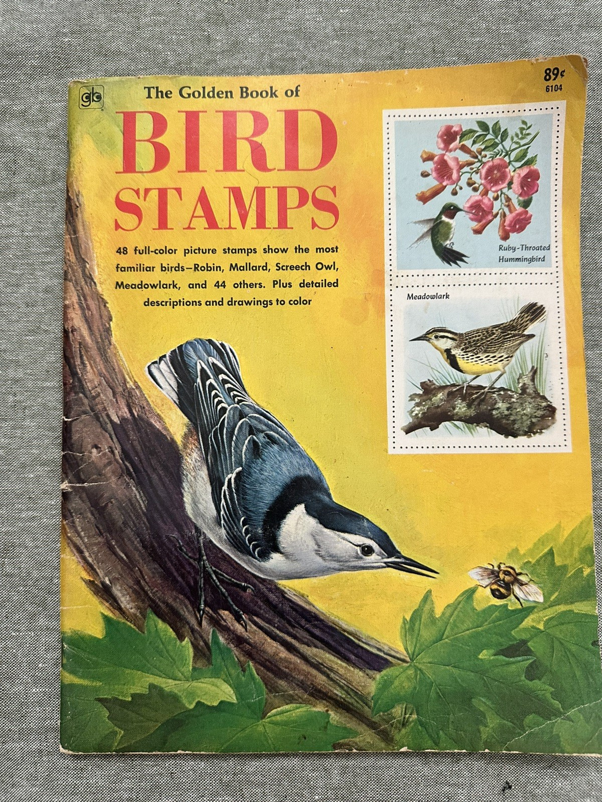 VINTAGE 1981 A Golden Stamp Book of BIRD STAMPS w/ Stickers Paperback Childrens