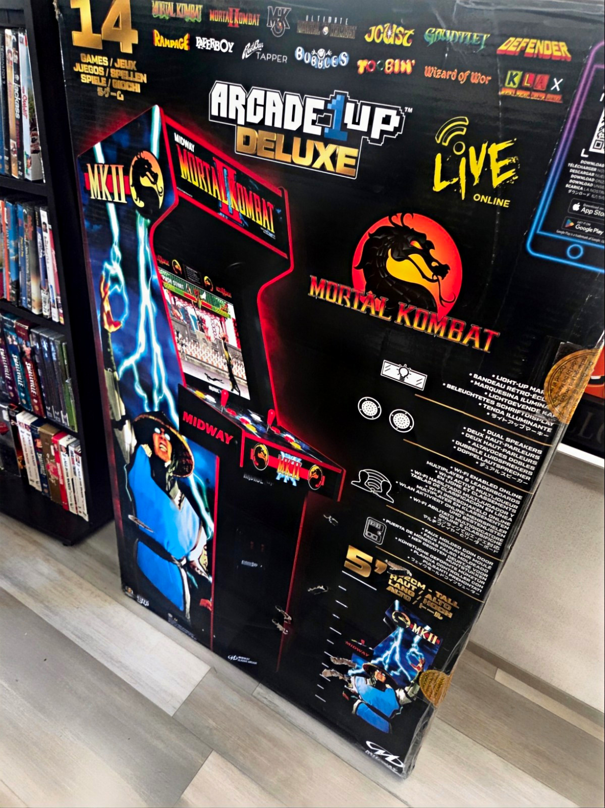 Arcade1Up Deluxe Mortal Kombat Arcade Cabinet 14 Games Live Online Play