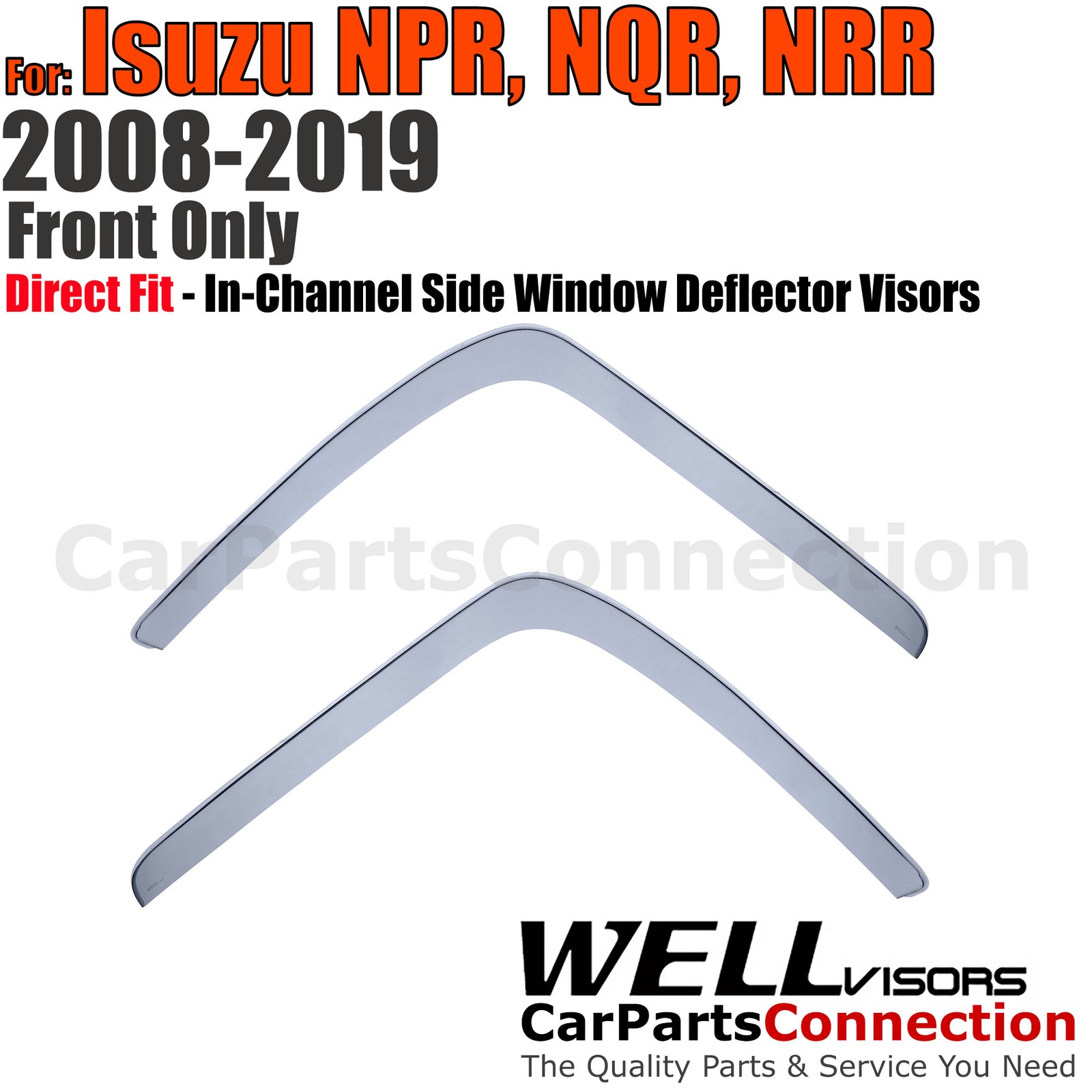Wellvisors In-Channel Window Visors Deflectors 2Pcs For Isuzu NPR NQR 2008-2026 Wellvisors In-Channel Window Visors Deflectors 2Pcs For Isuzu NPR NQR 2008-2026