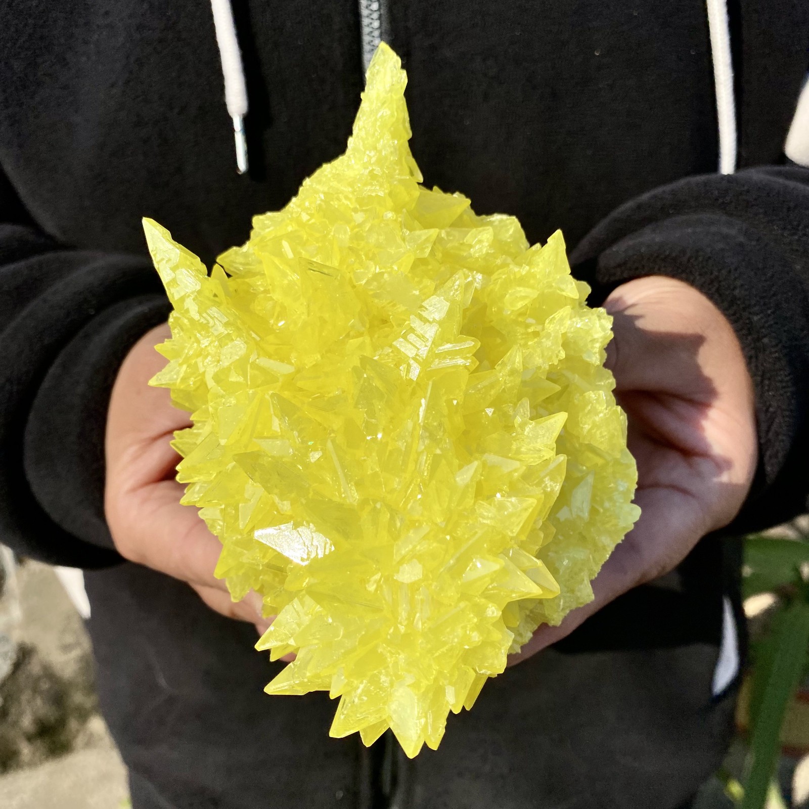 1.21LB Rare Natural yellow sulfur crystal quartz crystal mineral specimen-
