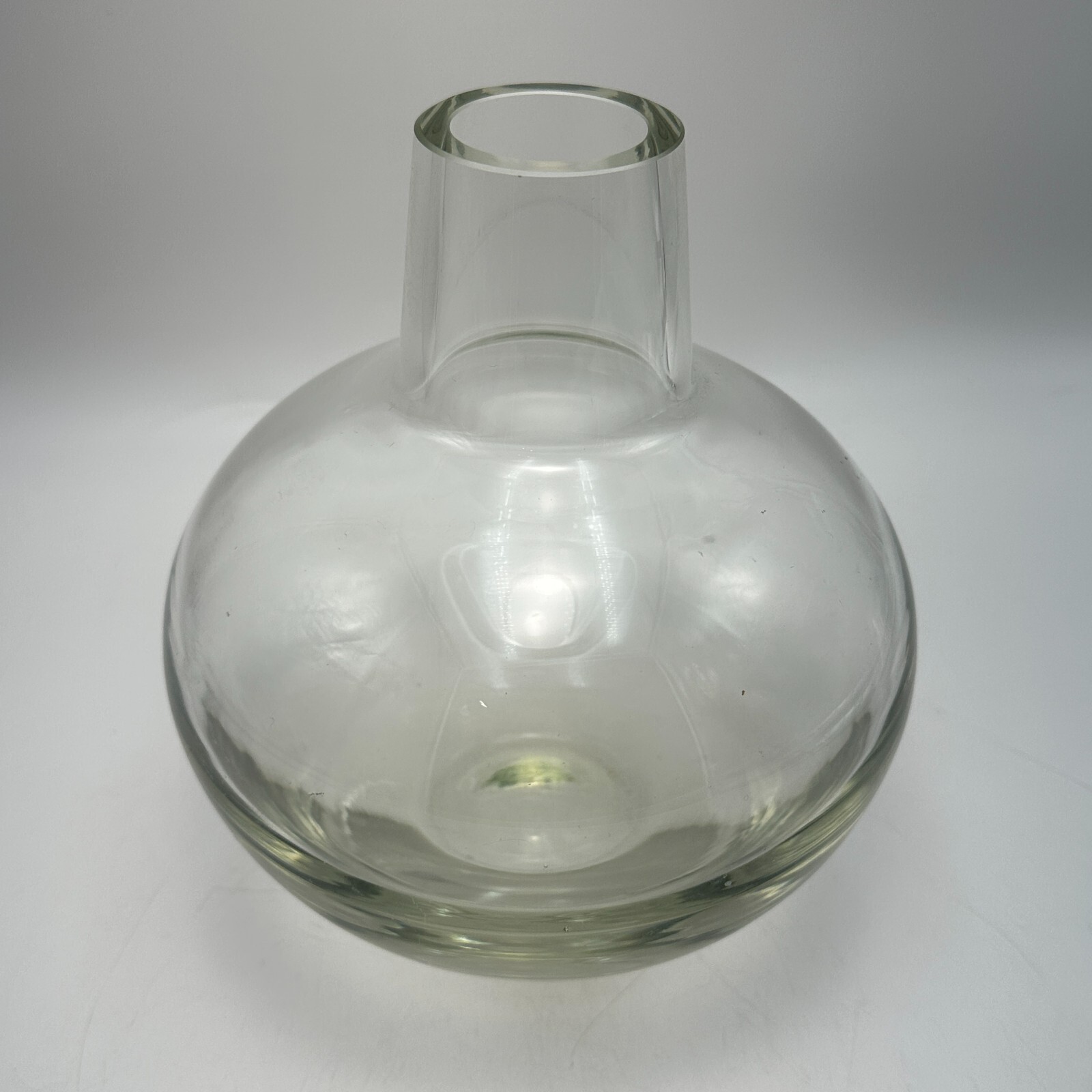 Vintage MCM Clear Glass Vase Decanter Hand Crafted Bubble Art Kitchen Decor