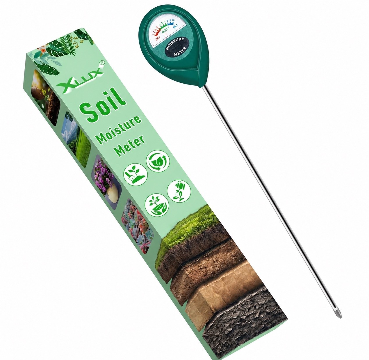 Xlux Long Probe Deep Use Soil Moisture Meter, Water Monitor Indicator