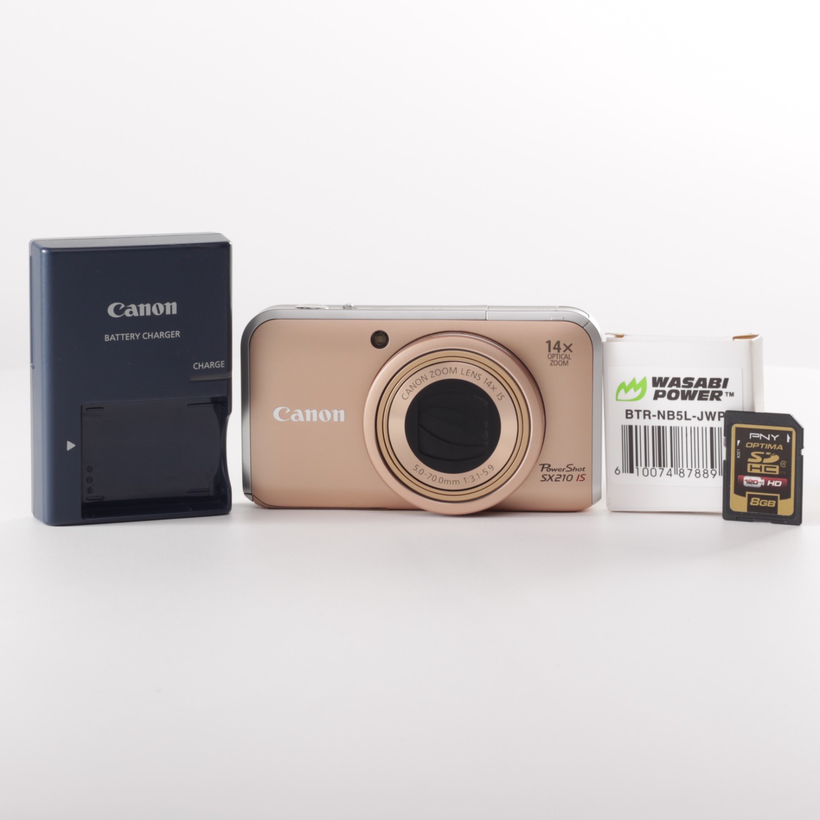 Canon PowerShot SX210 IS 14.1MP Digital Camera Rose Gold w/ New Battery, SD Y2K