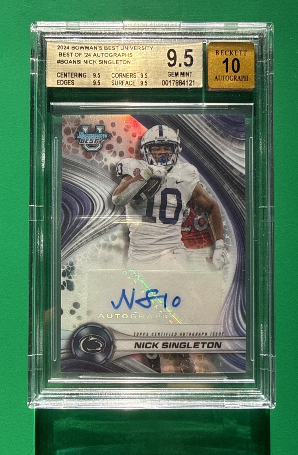 NICK SINGLETON - 2024 BOWMAN BEST U - BEST OF 2024 AUTO - BECKETT 9.5 - AUTO 10 NICK SINGLETON - 2024 BOWMAN BEST U - BEST OF 2024 AUTO - BECKETT 9.5 - AUTO 10