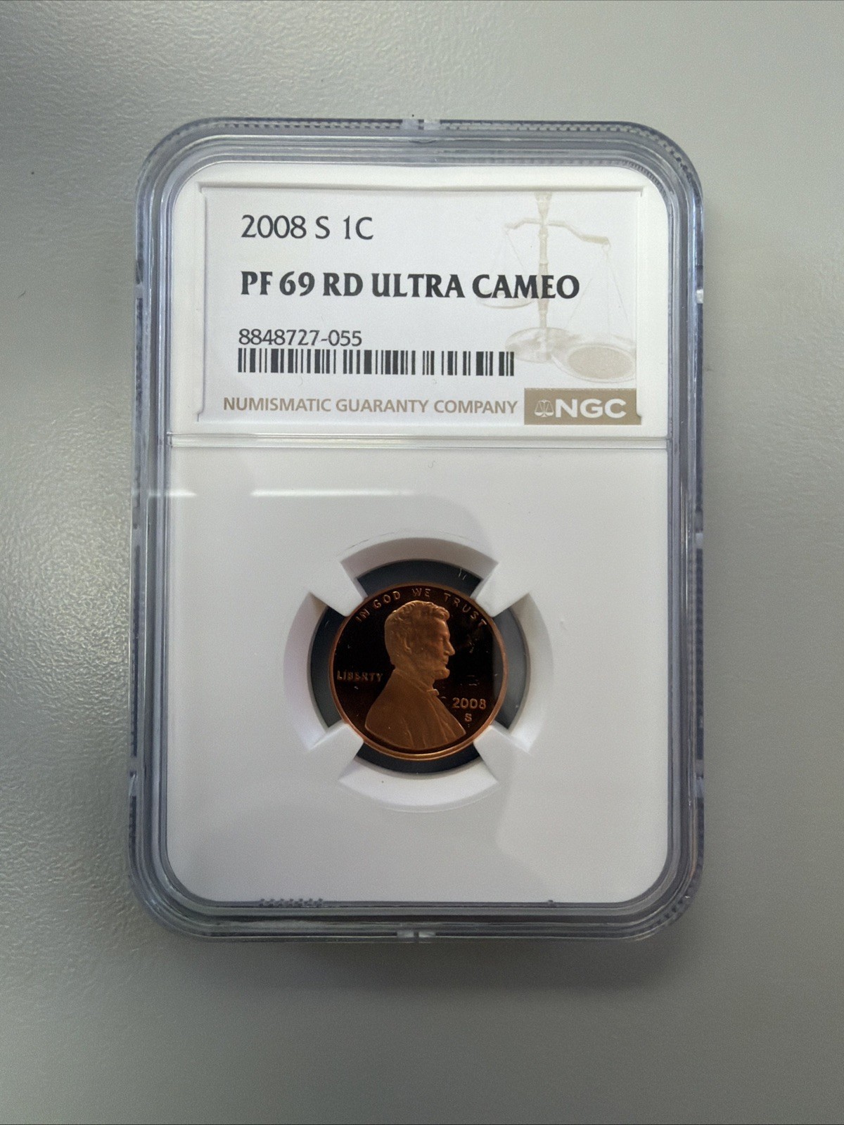 2008-S Lincoln Memorial Small Cent NGC PF69 RD Ultra Cameo Proof