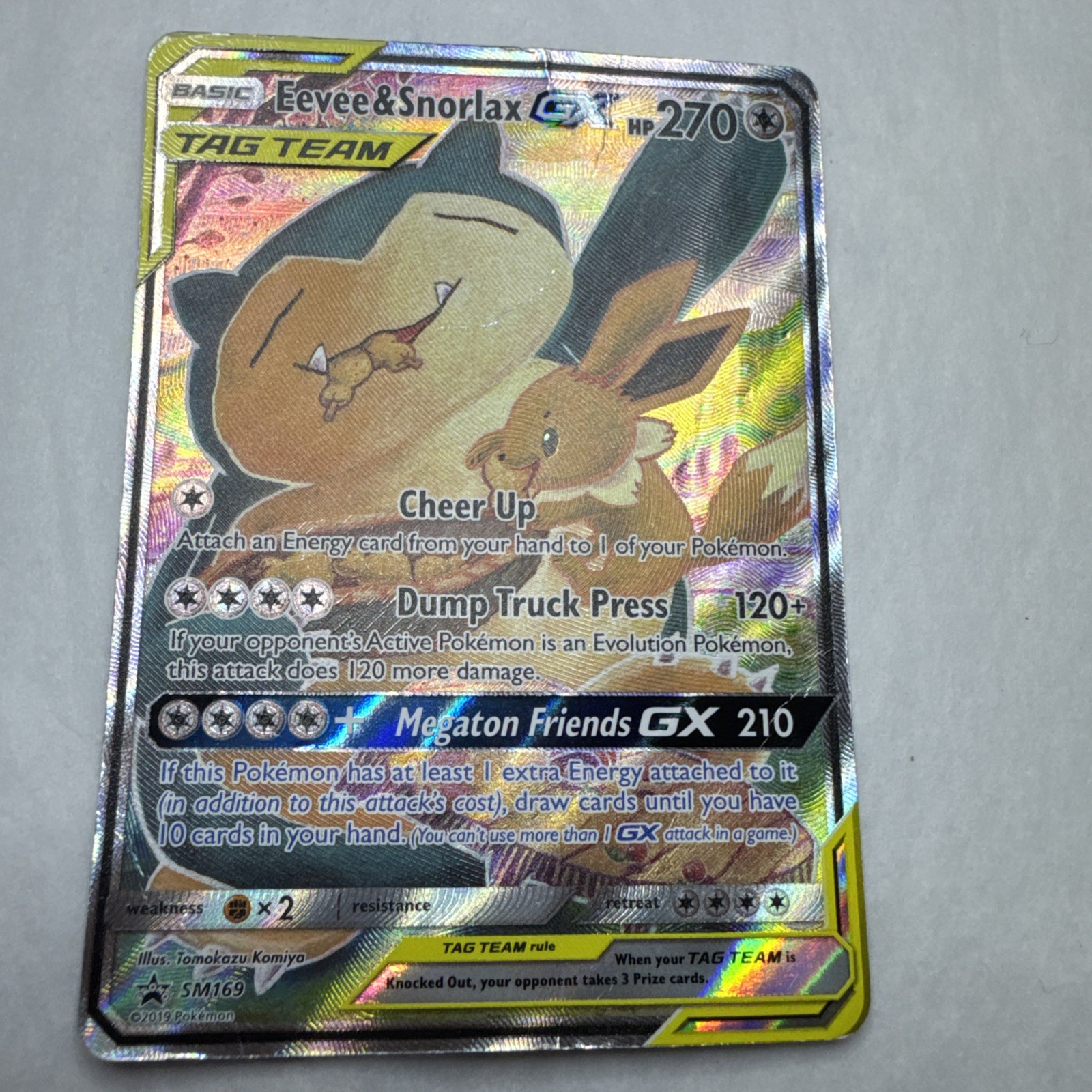 2019 POKEMON EEVEE & SNORLAX GX BLACK STAR PROMO #SM169 TAG TEAM FULL ART 