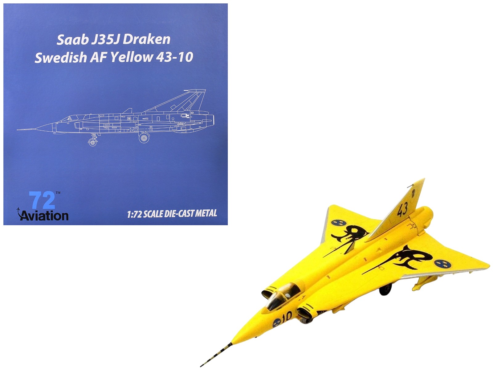 Saab J35J Draken Fighter Aircraft Johan Gul Swedish Air Force 43 10 3 1/72