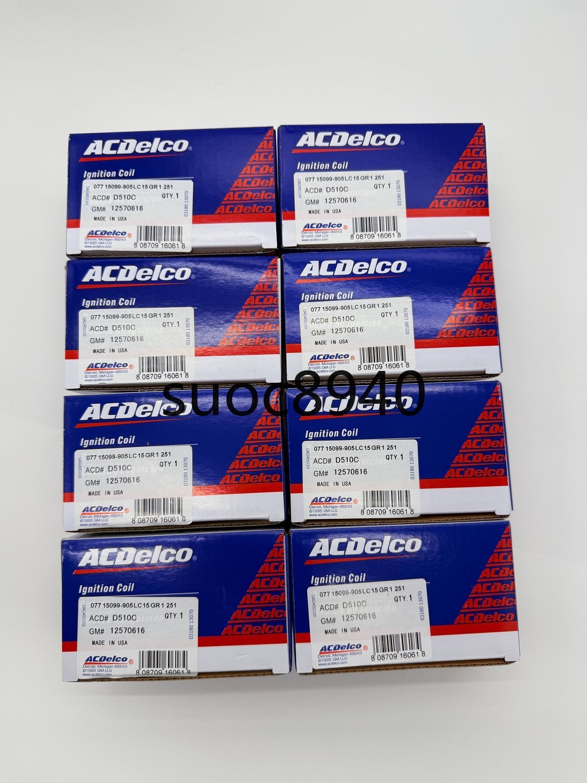 8PCS Genuine Ignition Coils D510C For Chevrolet G/M V8 12611424 12570616 UF413