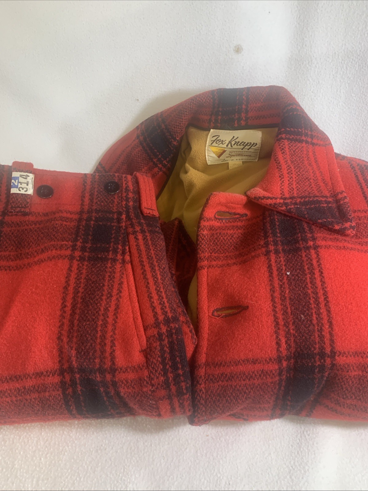 Vintage Fox Knapp & Monterey Club Wool Red Plaid Hunting Pants & Jacket