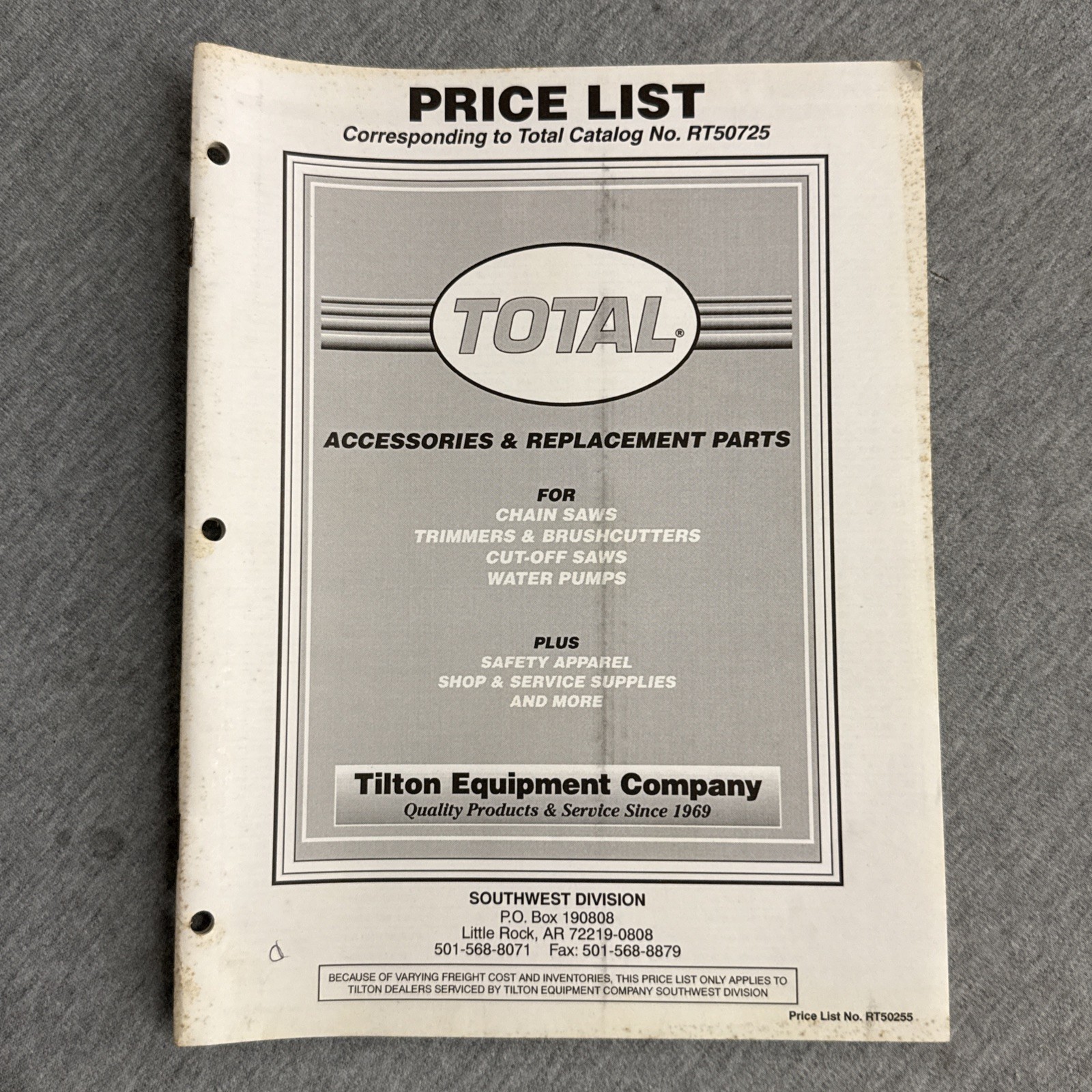 Tilton Equipment Accessories & Replacement Parts List