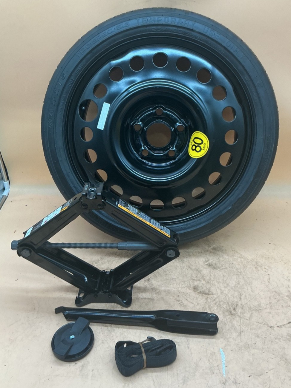 Spare Tire Kit 16” Compact Donut Wheel With Jack Fits: 2013-2022 Chevrolet Trax Spare Tire Kit 16” Compact Donut Wheel With Jack Fits: 2013-2022 Chevrolet Trax