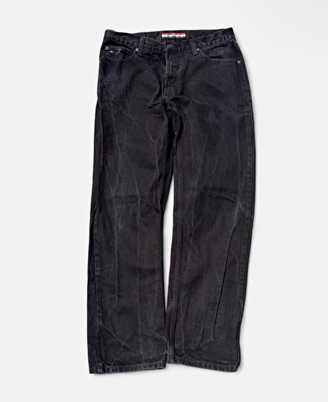 Tommy Hilfiger Original American Style Black Straight Regular Fit Denim Jeans Tommy Hilfiger Original American Style Black Straight Regular Fit Denim Jeans