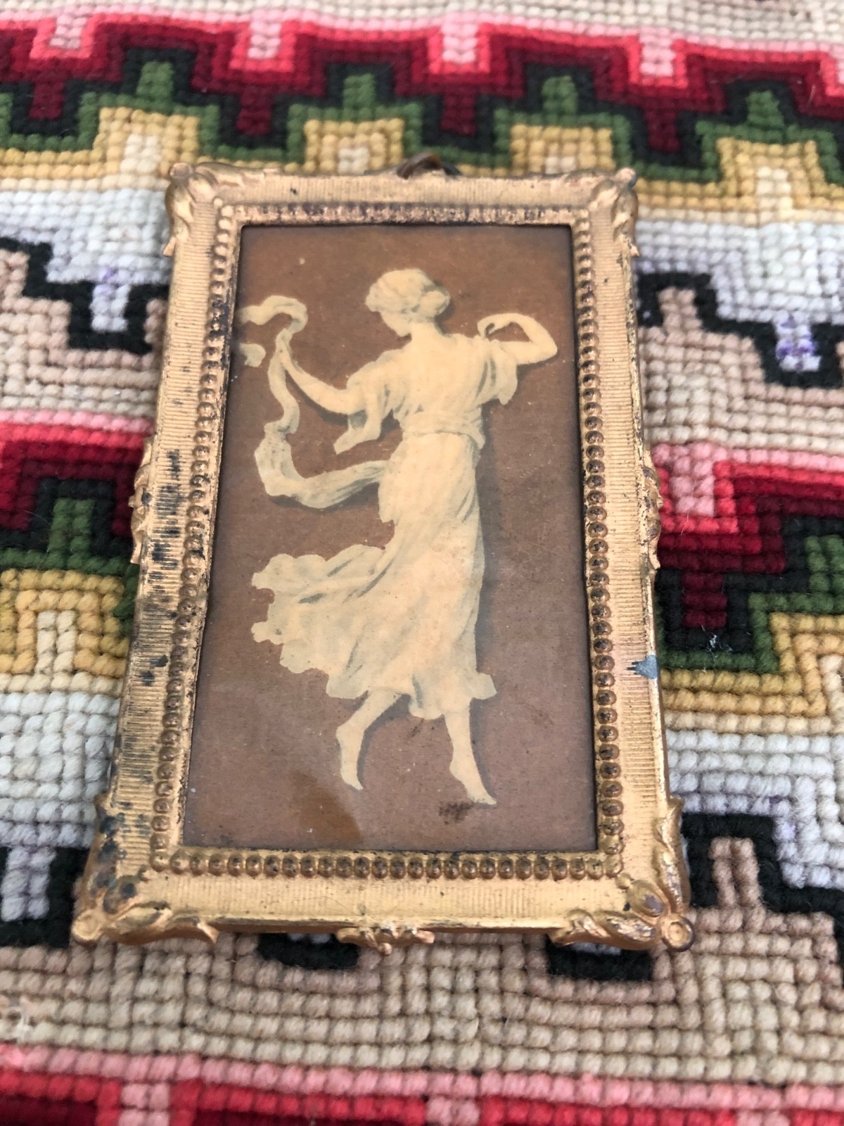Antique German or English Dollhouse Picture Neoclassical Art 1:12