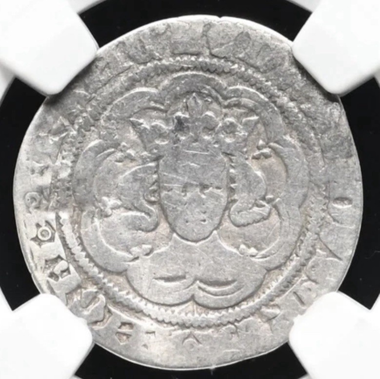 King Edward III 1327-1377 AD, England 2p Two Pence Halfgroat Silver 1351-61, NGC King Edward III 1327-1377 AD, England 2p Two Pence Halfgroat Silver 1351-61, NGC