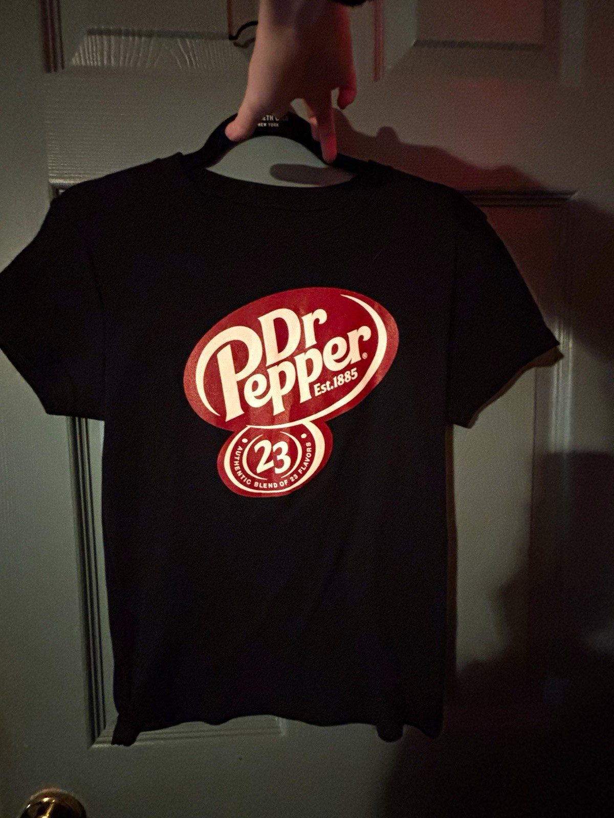 Dr Pepper Black Graphic Logo Crew Neck Short Sleeve T-Shirt, Unisex Adults S