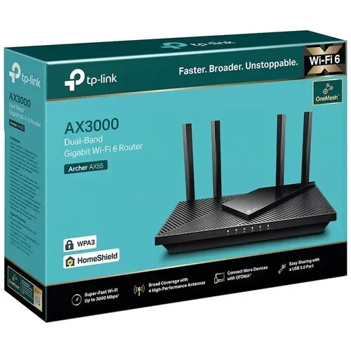 TP-Link Archer AX55 AX3000 Wireless Dual Band Gigabit Router TP-Link Archer AX55 AX3000 Wireless Dual Band Gigabit Router