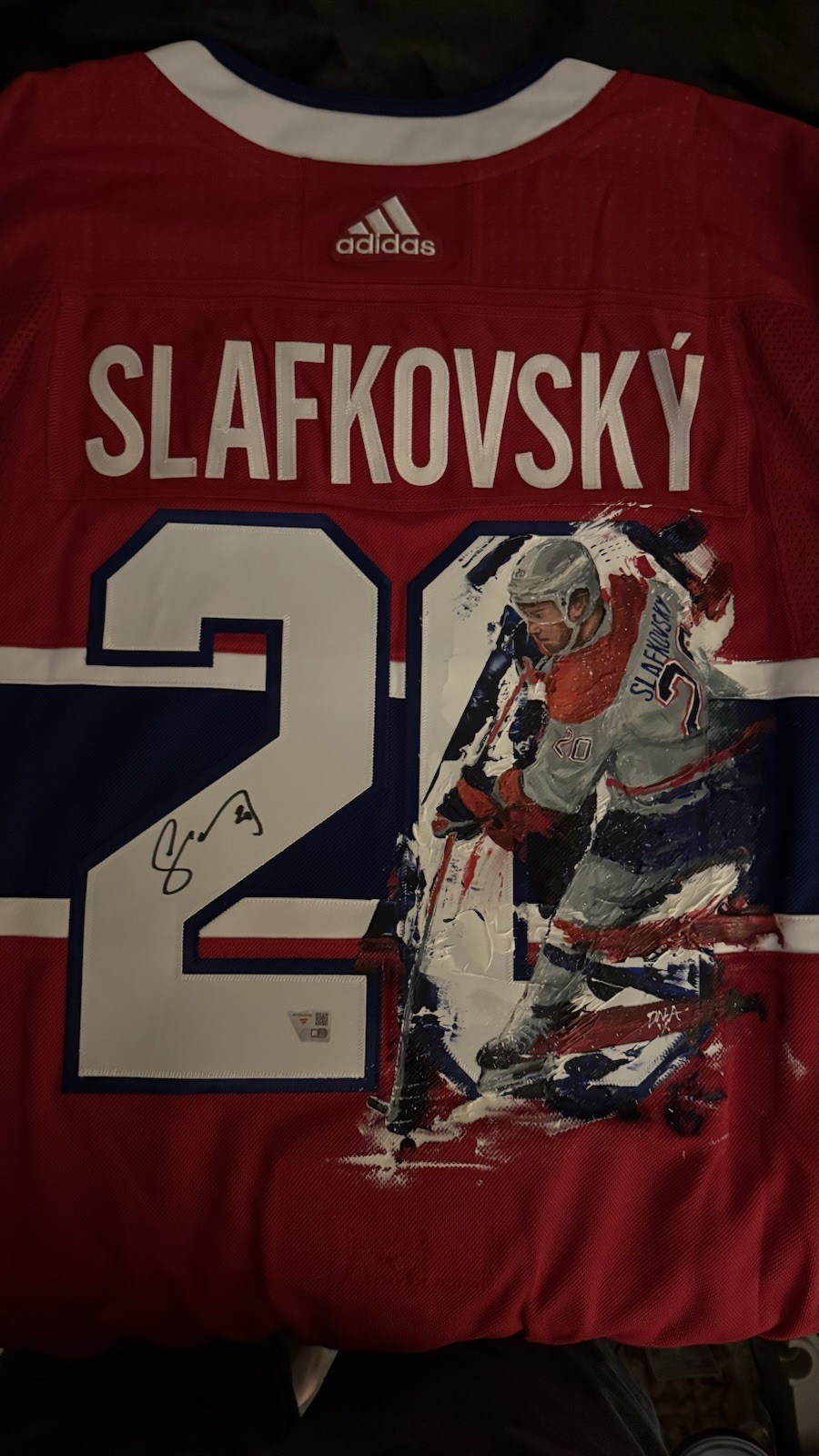 Juraj Slafkovsky 1 Of 1 Hand Painted Art Edition Jersey By Fanatics Underwraps