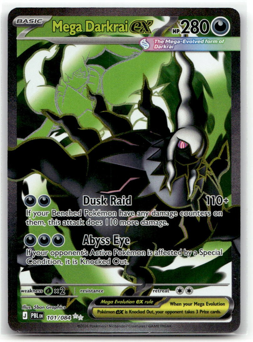 Mega Darkrai ex 101/084 Ultra Rare Pitch Black Pokemon EN Holofoil NM