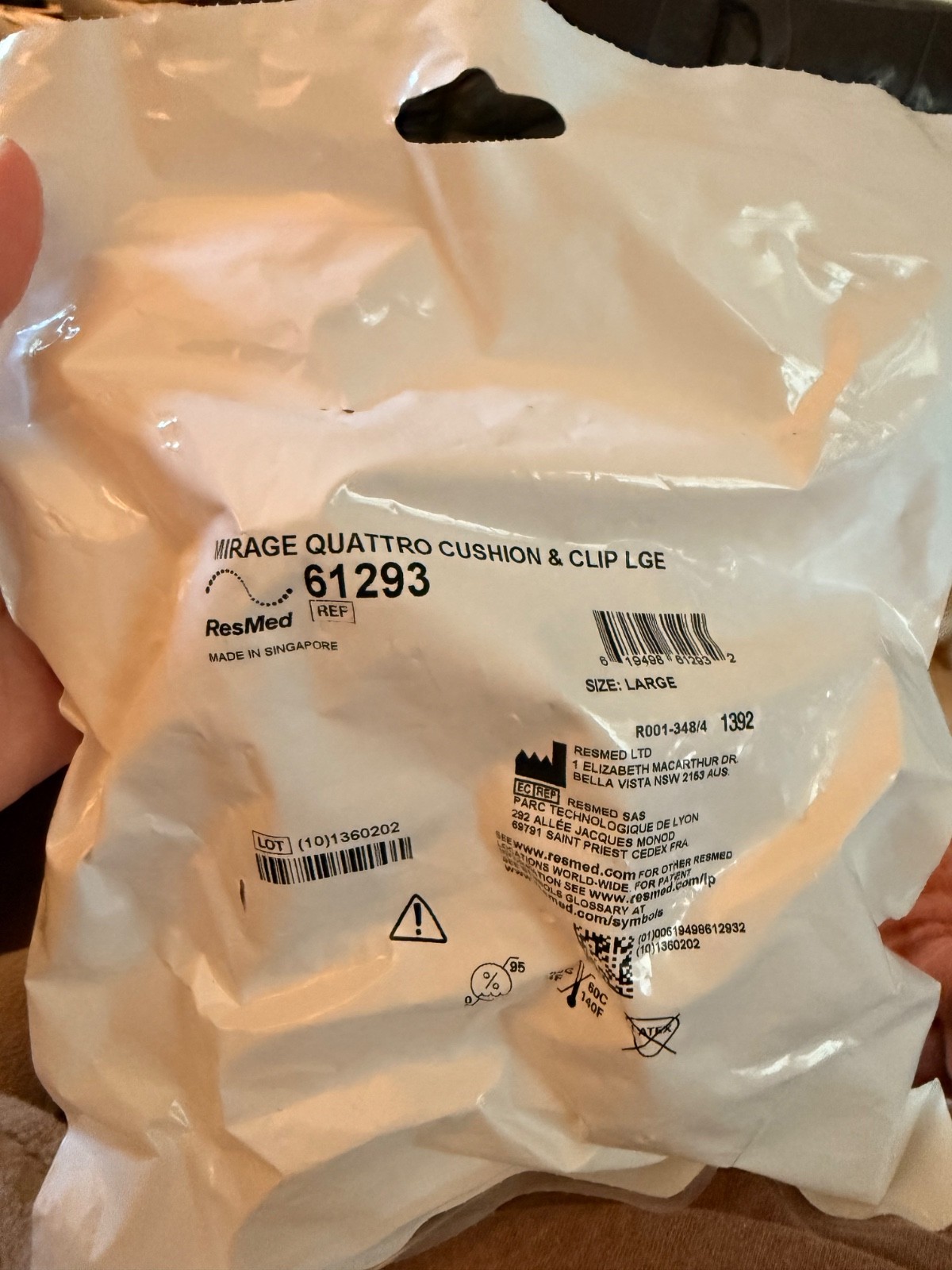 ResMed Mirage Quattro Mask Cushion & Clip Large MPN 61293