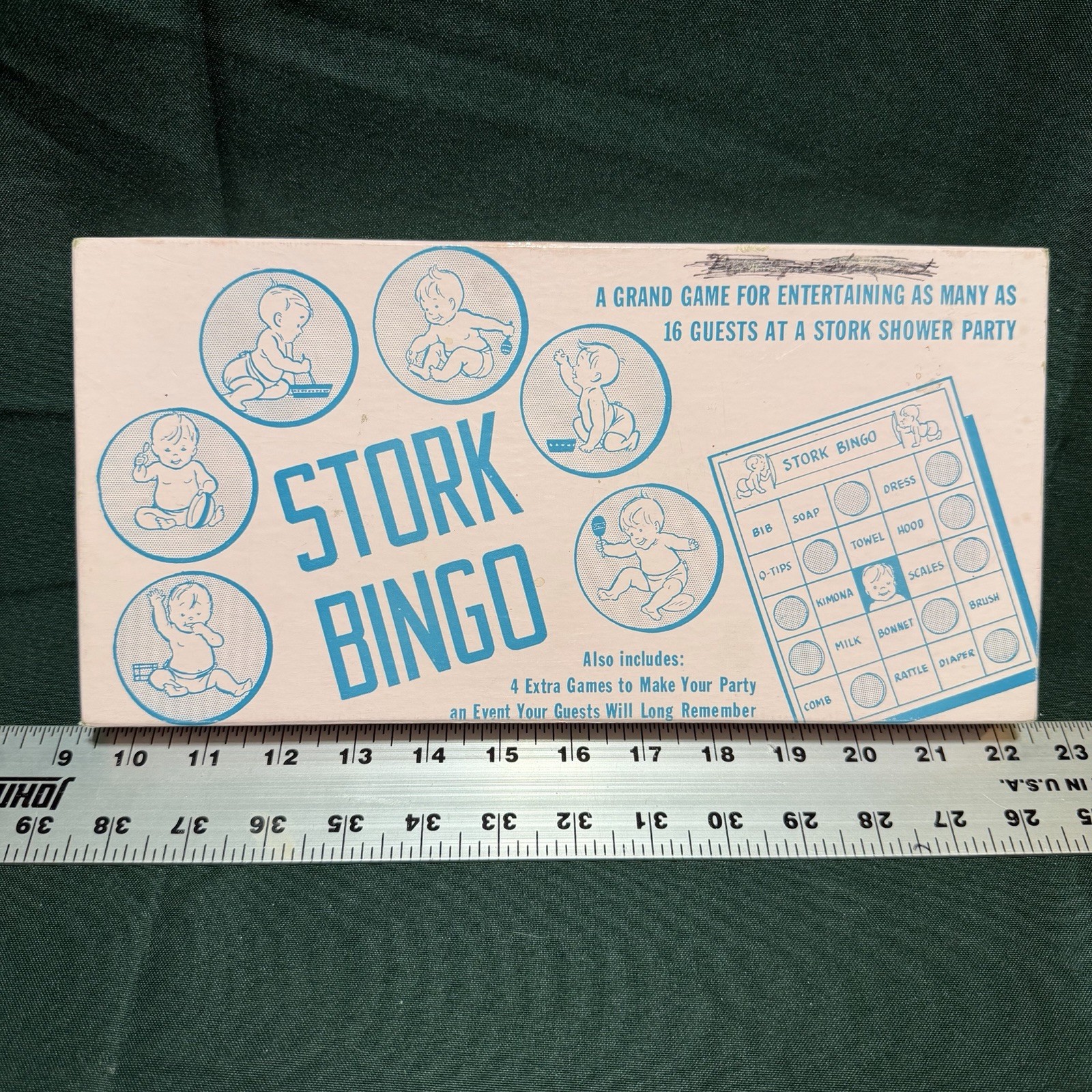 VINTAGE 1957 LEISTER - STORK BINGO GAME -BABY SHOWER - COMPLETE - 