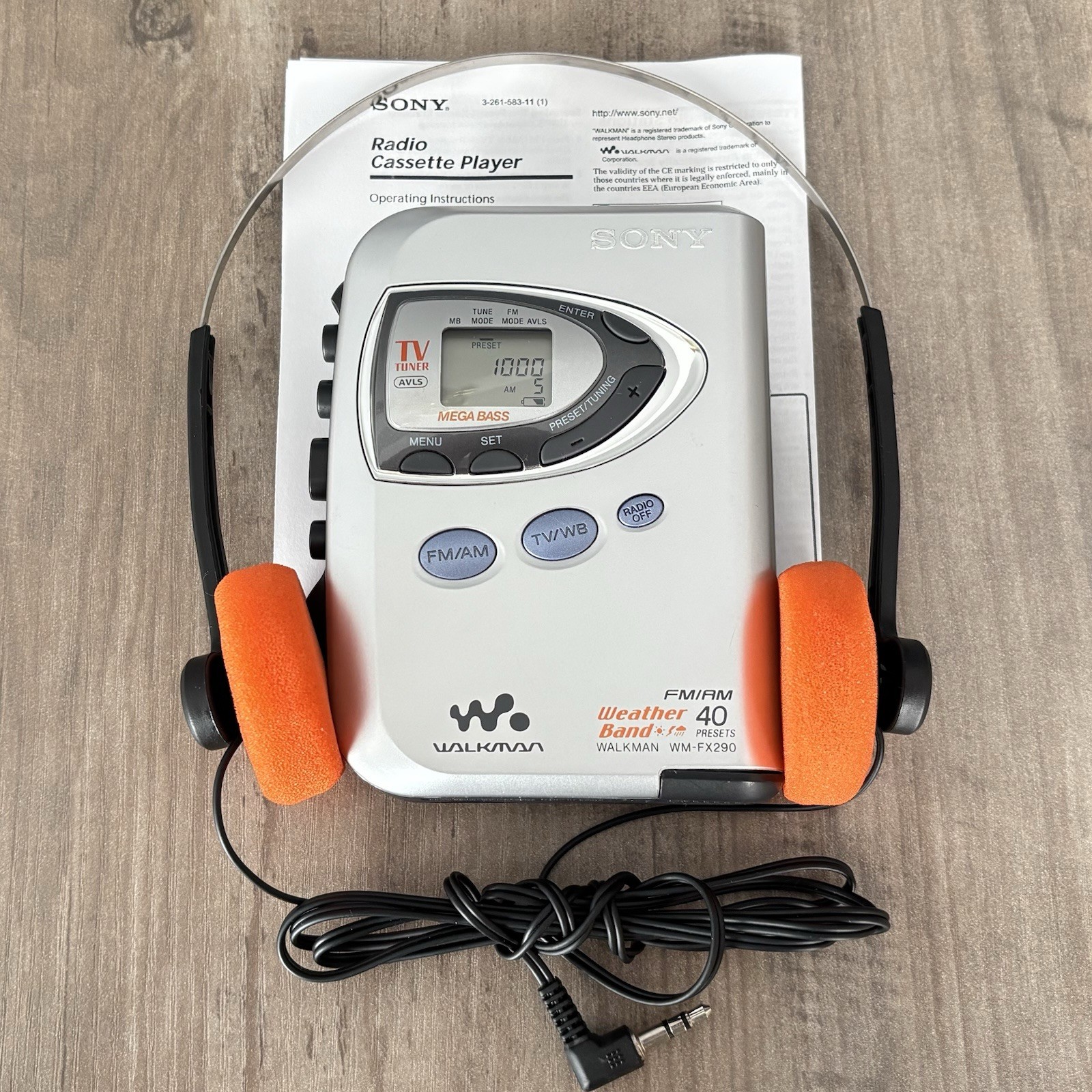 Sony Walkman WM-FX290 AM/FM Cassette Player - New Belt - Reconditioned